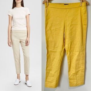 Theory Organic Crunch Linen Basic Pull-On Pant Yellow Size 6